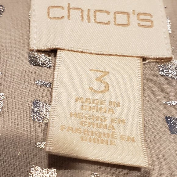 Chico's Sheer Tunic Style Blouse size 3. - Picture 9 of 11
